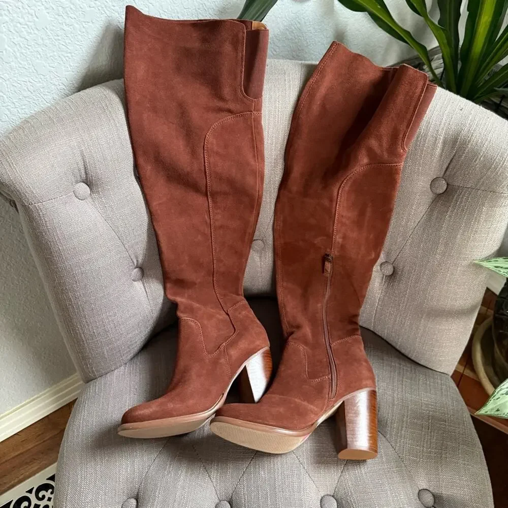 Kelsi Dagger Suede Leather Over the Knee Heels Boots Women’s 8.5